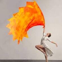 Wucheal - Bandera de culto flexible de gasa proftica, ligera, de 53x 45 pulgadas, banderas de baile de llama de len, banderas de fuego poligonales para baile de adoracin, SZ#, rojo, blanco, negro