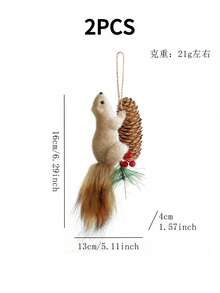 4 件/2 件/1 件可爱逼真的松鼠攀爬装饰，适用于圣诞树装饰、饰品、工艺品、派对、摄影道具、惊喜礼物 - 彩色 - 查看 21