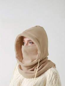 Pasamontañas de lana negra para mujer, gorra de ciclismo protectora contra el sol