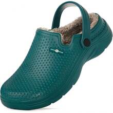 ¡RecomendadoZuecos forrados para hombre y mujer, impermeables para invierno, zapatos de jardín, antideslizantes, para casa o casa, para interiores y exteriores, con forro polar suave¡Top de Temporada - Rojo - Ver 11