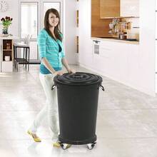 - Ruedas de basura ajustables de 15 a 19 pulgadas, rodillo redondo con 4 ruedas, carro de tambor resistente, 420 libras, carretilla de barril, soporte multifuncional para plantas - Negro - + 1 - Ver 3