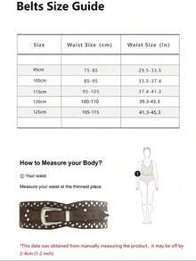 1pc Western Cowgirl Style Rivet Waist Belt, Y2K Streetwear American Chic, PU Leather Waist Accessory Suitable For Street Photography, Travel, Daily And Holiday Use Fall, Autumn, Halloween - Multicolor - View 6