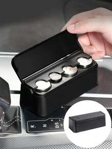 1pc/2pcs Car Coin Storage Box, Car Coin Clip, Mixed Coin Bank, Multifunctional Adhesive Coin Holder For Car