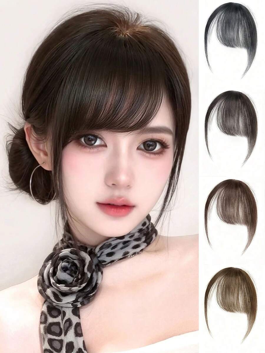 Millennium Hairpin Wig With Side Bangs, Natural Forehead Fake Bangs, Seamless Thin Top Wig - Nhiều màu - Xem 1