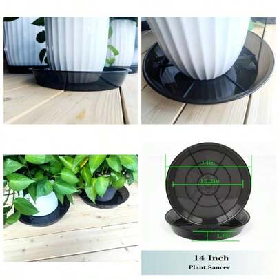 - Platillo de plantas de 16 pulgadas, 4 unidades, 10, 14, 16, 18, grandes bandejas de plantas para macetas, platillos redondos de plstico resistentes para interiores y exteriores, macetas sin