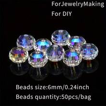 50 Pieces 3A Electroplated, Premium 96-Facet Glass Crystal Ball Beads For DIY Bracelet, Necklace & Jewelry Accessories Making