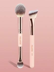 MAANGE 1支/2支装超柔软专业双头化妆刷，柔软纤维材质，便携旅行装，适用于散粉、腮红、遮瑕、眼影、细节修饰等多种用途，亲肤材质，居家或户外均可使用，是馈赠亲友的理想之选。包含粉底刷、遮瑕刷、腮红刷、修容刷、古铜粉刷、散粉刷、粉底刷、腮红刷等多种功能，也是赠品。 - 杏色 - 查看 4