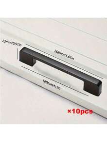 1/10 tay nắm tủ bằng nhôm đen bóng cho nhà bếp, tủ quần áo, tủ chén, tủ quần áo - Phụ kiện nội thất bền - Nhiều màu - Xem 12