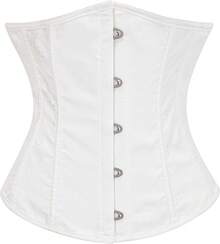 Womens Vintage Floral Print Underbust Corset Tops Vintage Boned Corset Belt Corset - 白色 - 查看 1
