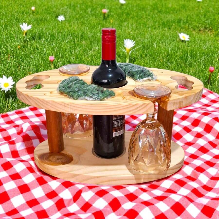 Tábua de Petiscos Porta Taças e Vinho Decoração Cantinho do Churrasco Madeira Frios Presente Noivado