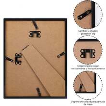 Marco Decorativo de PVC en Negro para Fotos 6x8" o 8x12", Ideal para Decorar Hogar, Escritorio Oficina - 2 Piezas de 8x12 - 2 Piezas-Negra - 8x12" - Ver 8