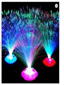 Luminária Led Abajur Brilha (fibra Otica ) Decoração Festa - Vermelho - Visão 3
