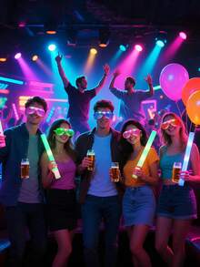 24 نظارة LED (طول النظارة 16.5 سم/6.5 بوصة ، عرض 5.4 سم/2.2 بوصة) ، إمدادات حفلات مضيئة 5 ألوان 3 أوضاع إضاءة ثابتة وومضانة وسريعة الومضان ، نظارات مضيئة ألعاب إمدادات حفلات مناسبة للبالغين ، النظارات المضيئة مناسبة للغاية للمهرجانات وأعياد الميلاد وأعياد الفصح والحفلات وعصي الإضاءة والنظارات الشمسية والزفاف والأدوار والميلاد والنوادي الليلية (الألوان المرسلة عشوائية)