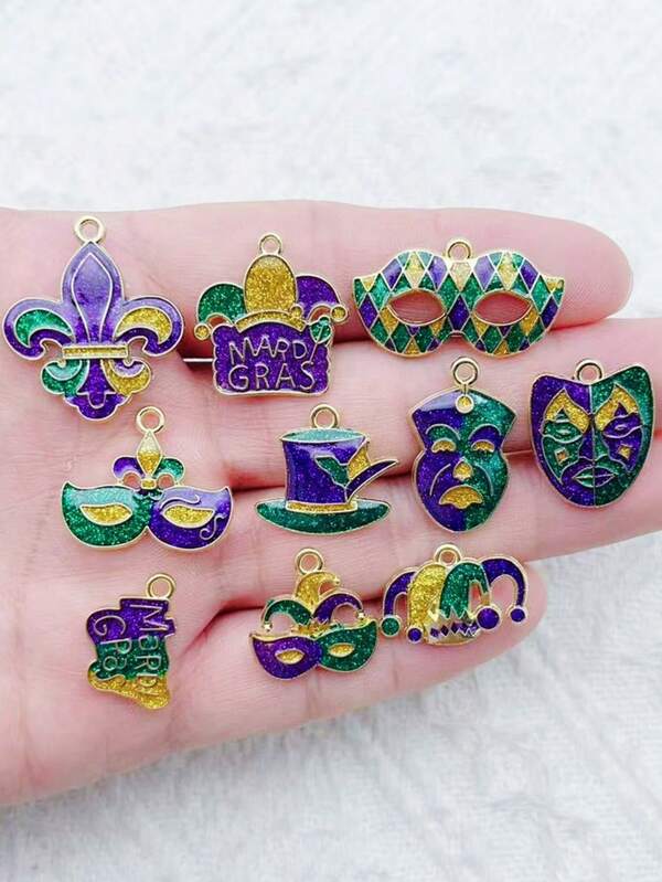 10pcsDrip Oil Alloy Carnival Pendant DIY Bracelet Necklace Accessories