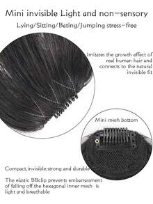 Millennium Hairpin Wig With Side Bangs, Natural Forehead Fake Bangs, Seamless Thin Top Wig - Nhiều màu - Xem 7