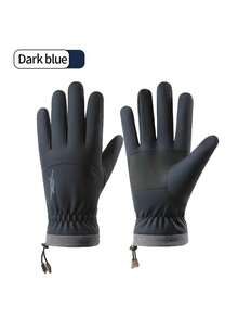 1 Par de Luvas de Inverno - Compatível com Tela de Toque, Forro Térmico Grosso e Quente | Tira de Punho Ajustável | Adequado para Esqui, Ciclismo e Clima Frio