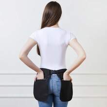 1pc Practical Work Waist Apron, Made Of Waterproof Material To Handle Splashing Easily. Adjustable Strap Design Fits Various Body Shapes, Multi-Compartment Pockets For Organized Storage, Enhancing Efficiency For Service Industry Workers