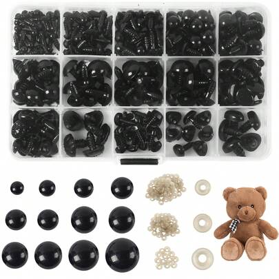 18-300pcs Safety Eyes For Crochet Teddy Bears, Dolls And Animals, Add Sparkle To Your Sewing Projects - Various Sizes Available! (No Storage Box)
