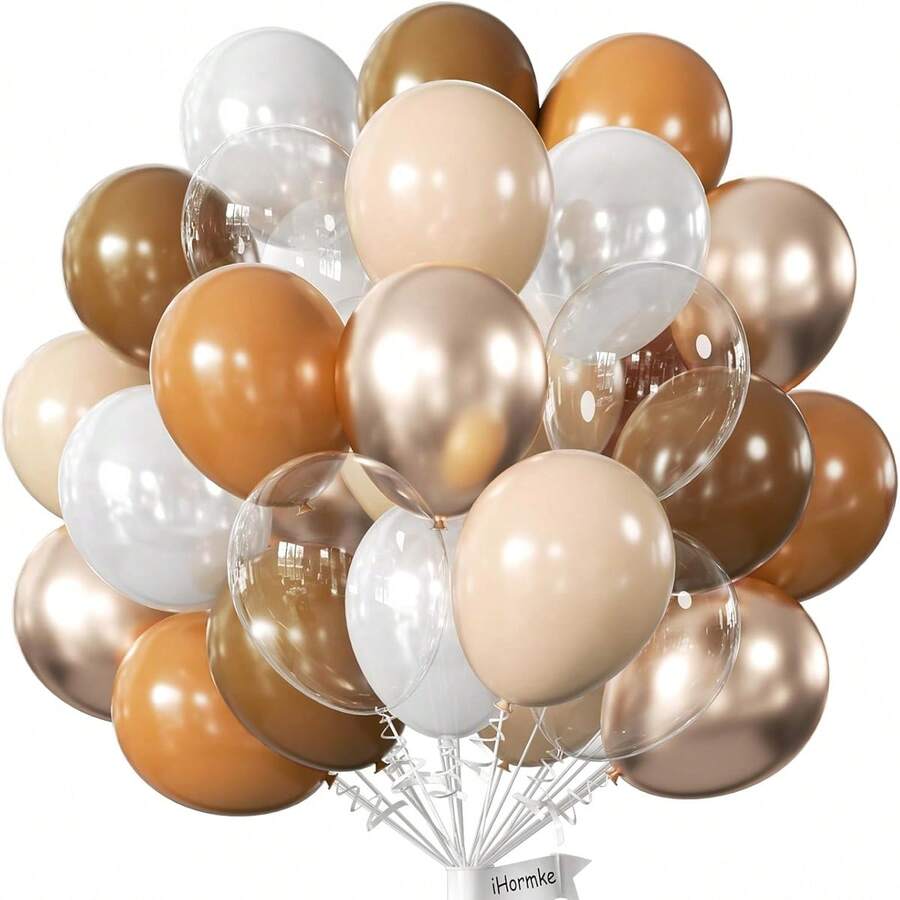 40 Stücke/Set braune & weiße Luftballons, inklusive kaffeebraun, vintage, vintage sandweiß, perlweiß und klare Luftballons, geeignet für Geburtstag, Hochzeit, Valentinstag, Weihnachten, Neujahr, Eröffnungszeremonie, Heimdekoration, Ballondekoration, Ballonparty, Fotografie-Requisiten, Fotobox-Hintergrund, Stillleben-Dekoration - Kaffeebraun - Übersicht 1