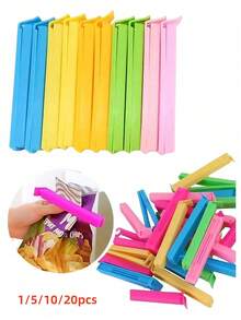 1/5/10/20 piezas Clips para bolsas de alimentos, Clips de sellado portátiles para mantener frescos los alimentos, Clips reutilizables a prueba de humedad y polvo, Adecuados para todo tipo de bolsas de plástico y bolsas de aperitivos, Cajas y almacenamiento de cocina, Accesorios de cocina, Utensilios de cocina