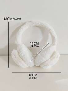 1pc Cute Cat Plush Ear Cups, Student Ear Bags, Warm And Cold-Proof, Protecting Ears, Ear Warming, Ear Cover White Ear Muffs