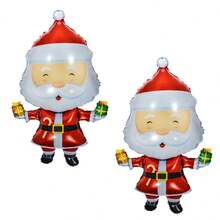 2 piezas Globos de papel de aluminio con forma de árbol de Navidad y Papá Noel, globos de helio para decoración navideña en el hogar y fiestas, decoración 2026 - Multicolor - Ver 11
