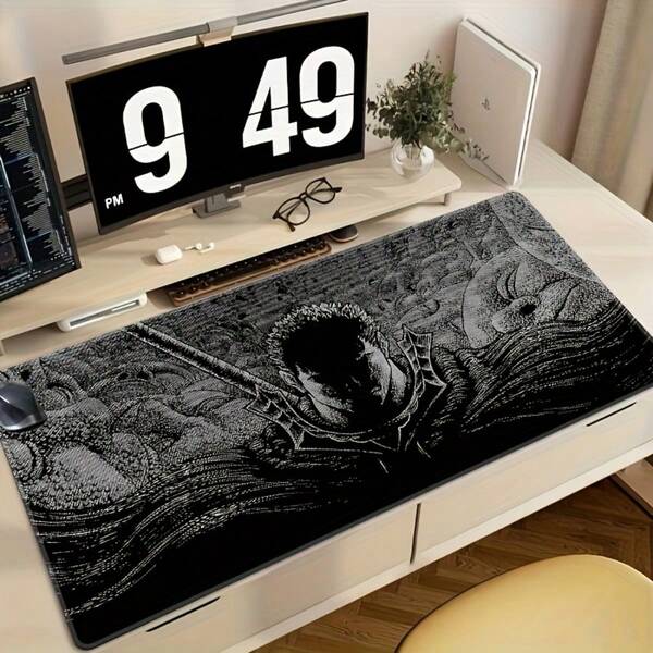 Skulpturale Kunst Grafik Gaming Mauspad - Gummibasis, präzise umsäumte Kanten, wasserdichtes rechteckiges Schreibtischpad, langanhaltend Desktop-Zubehör für Computer und Laptops, großes Mauspad