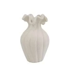 1 szt. Piękny ceramiczny wazon o wysokości 20 centymetrów, niewielki rozmiar, odpowiedni do ustawienia na biurku, odpowiedni do suszonych i świeżych kwiatów, o szorstkiej, matowej powierzchni, modny i nowatorski, w nowoczesnym stylu, odpowiedni dla osób młodych, w średnim wieku i młodych - Beżowy - Zobacz 6