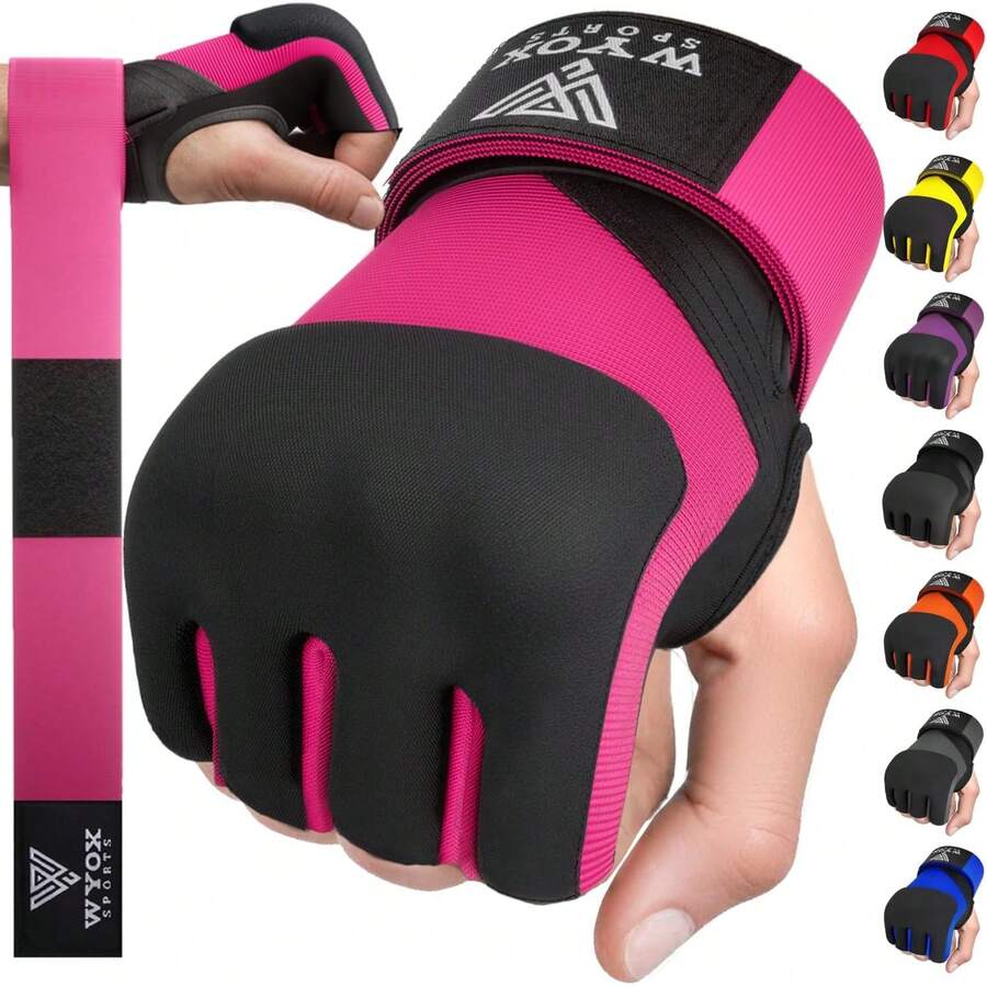 Guantes Interiores de Boxeo de Gel para Hombres y Mujeres - Muñequeras de 80 cm - Nudillos Protegidos para Muay Thai, Kickboxing y Guantes de Saco de Boxeo - M - Ver 1