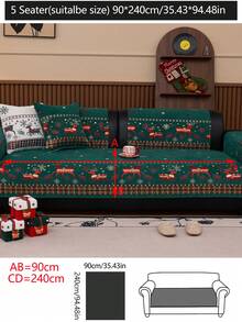 1pc All Season Christmas Decor Gift Sofa Cushion Cover, Modern Minimalist Non-Slip Sofa Seat Protector, Dust-Proof And Washable Sofa Slipcover, Mint Green Fresh And Fashionable, Soft And Fade-Resistant, Pet-Friendly, Fits L-Shaped Sofa And 1/2/3/4-Seat Sofas For Bedroom, Office, Living Room