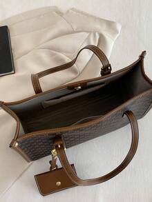 Bolso de mano con capacidad grande y estampado, con bolsita pequeña