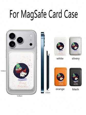 1 st. Magsafe-kompatibelt PU-läderfodral med julgrans- och björnmotiv, kompatibelt med 17 Pro Max, 16, 15, 14, 13, 12