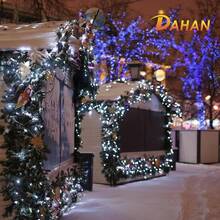 DAHAN Luces Navideñas, Luces para Arbol de Navidad con Panel Solar y Enchufe, Serie de Luces Impermeables, Cadena Luces Led para Interior y Exterior, Fiestas, Jardín (Blanco Cálido, 32M 300LED) - Blanco Frío - Ver 12
