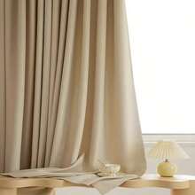1 Panel Solid Color Elegant Thermal Blackout Curtains - Heavy Duty Blackout Fabric With Soft Tones (Beige, Brown, Grey), Suitable For Living Room, Bedroom, Office - Cordless Modern Curtains, Privacy Machine Washable, Rod Pocket Design, Fits Various Room Types, Fashionable And Practical Home Decor, Living Room Curtains, Bedroom Curtains, Room Curtains, Decorative Curtains! - Beige - View 7