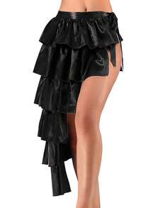 Rainbow Belly Dance Hip Scarf Skirt Fringe Bustle Costume Skirt For Women - Red Red - View 7