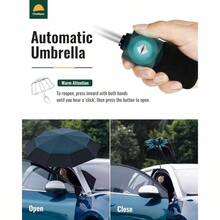 - Paraguas compacto de viaje resistente al viento, paraguas automtico porttil para lluvia, paraguas plegable para hombres y mujeres, dosel de doble ventilacin 210T con revestimiento de - doble toldo-azul marino - Ver 3