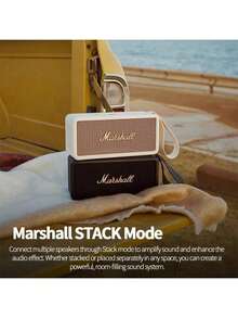 Marshall MIDDLETON便攜式無線藍牙音箱 IP67級防塵防水v立體聲技術結合長效續航 室內澎湃音效與戶外便攜體驗兼得 - 黑金色 - 查看 5