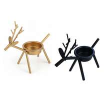 2 piezas Portavelas de reno marrón navideños, Portavelas de reno de hierro creativos (velas no incluidas), Adecuados para la decoración de la mesa de fiesta de Navidad, regalos de cumpleaños, decoración de la habitación, ambiente del hogar, portavelas de aromaterapia, decoración de mesa Decoración del hogar Decoraciones navideñas Invierno