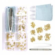 眼镜维修工具包，眼镜鼻托维修套装，柔软硅胶鼻托，螺丝刀套装和螺丝帽，包含 40 个微型螺丝、螺丝刀、耳夹、镊子、清洁布，适用于维修大多数款式的眼镜。 - 維修配件 - 查看 18