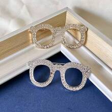 High-End Simple Geometric Retro Metal Inlaid Diamond Brooch Decorative Bag Accessory Alloy Badge Ornament - Gold 044 - View 4