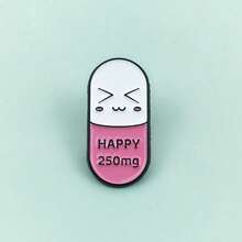 Creative Cartoon Capsule Shape Brooch English Letter Decorative Collar Pin Badge Niche Backpack Accessories Pin Buckle - XZ2305-3 - 查看 1