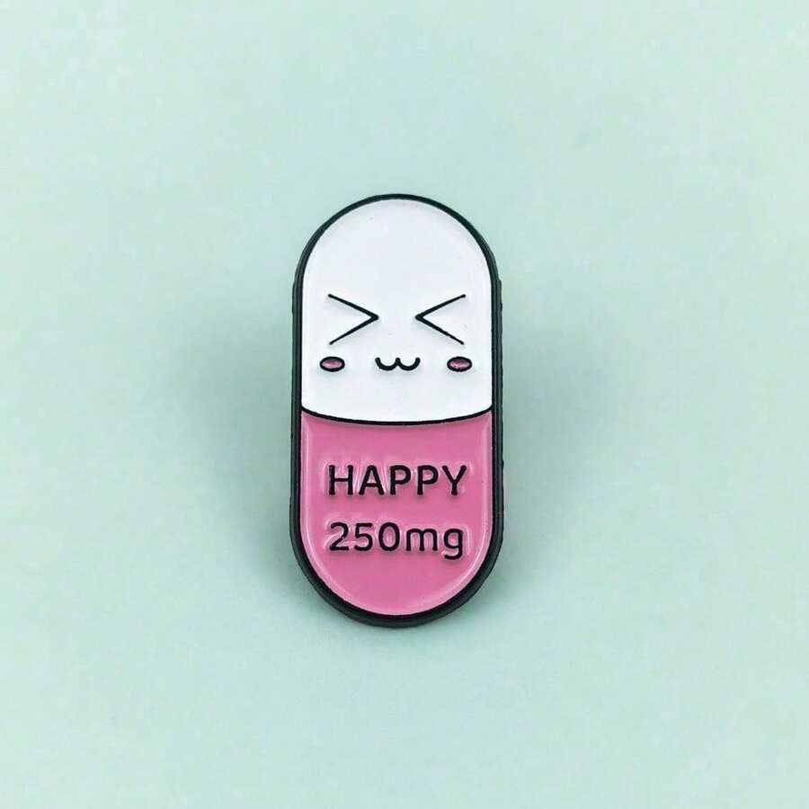 Creative Cartoon Capsule Shape Brooch English Letter Decorative Collar Pin Badge Niche Backpack Accessories Pin Buckle - XZ2305-3 - 查看 1