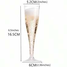8/22/66pcs Transparent Gold/Silver Rimmed, Gold Dust Champagne Glasses, [Reusable] 4.5oz Clear Cocktail Glasses, Suitable For Parties, Weddings And Large Celebrations