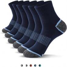 Ausein Calcetines Hombre 6 Pares, Calcetines Deportivos Algodón Transpirables, Absorbe el sudor y antiolor, Tines Correr Largos, Medias antideslizantes para Baloncesto,Running, Futbol, Ciclismo, Gym - Gris Claro - Ver 1