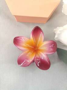 1pc/3pcs/4pcs/6pcs/9pcs 8cm Hibiscus Flower Shaped Hair Clips, Blue/Pink/Purple Lightweight Plastic Bathroom Hair Accessories Suitable For Daily Outing, Casual Party, Commute, Beach Holiday, Ponytail, Bun, Face Washing, Makeup, Outfit Matching Fashion Claw Clips