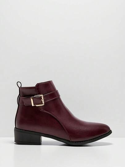 Nowe, modne, proste, całoroczne buty damskie, jednokolorowe, z klamrą i zamkiem błyskawicznym z boku, styl retro, eleganckie, uniwersalne, dopasowane buty damskie w stylu europejskim i amerykańskim, minimalistyczne/modne/