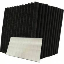 12 Pack 1x 12x 12 Black Acoustic Wedge Studio Foam Sound Absorption Wall Panels - Initial - View 2