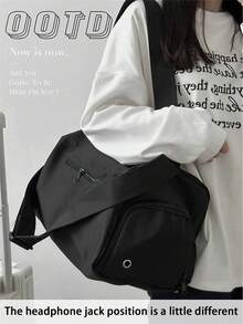 Fashionable Sports Yoga Duffel Bag For Women, Large Capacity Training Swimming Fitness Bag With Adjustable Shoulder Strap, Comfortable Grip, Wear-Resistant, Comfortable And Non-Slip Travel Bag - Black - View 12