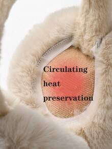 1pc, Plush Ear Cups For Winter Girls To Keep Warm In Winter, Ear Protections, Fashionable Anti-Freezing Ear Warming Covers, Foldable Accessories For Winter