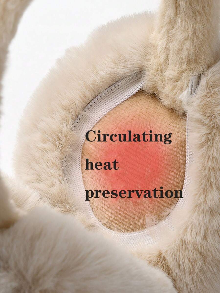 1pc, Plush Ear Cups For Winter Girls To Keep Warm In Winter, Ear Protections, Fashionable Anti-Freezing Ear Warming Covers, Foldable Accessories For Winter
